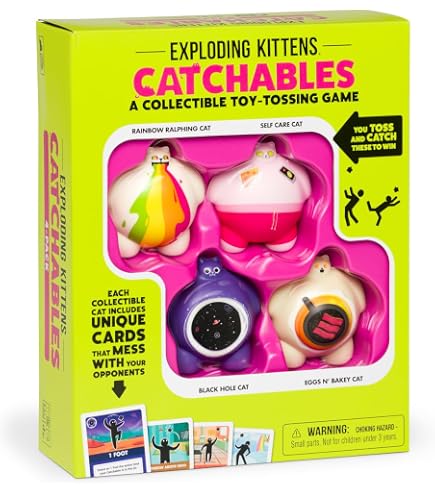 Exploding Kittens CATchables #4 – DJ Cat & Cattle Cat, Wurfspiel Für 2–4 Spieler Ab 8