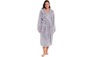 Daisy Dreamer Womens Snuggle Fleece Dressing Gown Robes Extra Long Super Soft Cuddly Velvet Touch Plush Bathrobe Gowns for Ladies