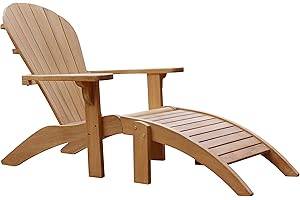 BrackenStyle Grade A Teak Adirondack Chair with Ottoman Footrest