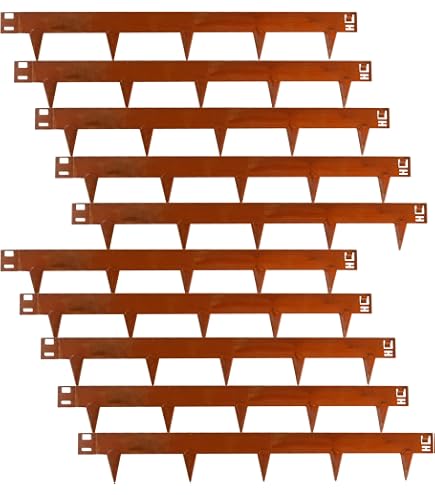 Bordura per Aiuola,10 Pezzi 107.5cm Bordo Aiuole Flessibile,Lunghezza