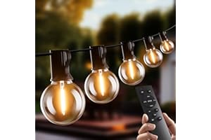 Bomcosy 30M Catena Luminosa Esterno Dimmerabile, Luci da Esterno LED Catene Luminose per Esterni con 50+2, G40 Filo Lampadine Luminarie Lucine da Esterno Decorative per Terrazzo, Giardino, Balcone
