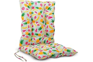 MG Design Garden Chair Cushion 20 × 39 in (50 × 100 cm) – Outdoor Seat Pad with Ties – Thick & Comfortable Cushion for Patio, Balcony or Dining Chairs