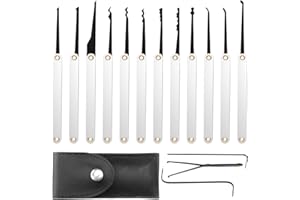 LINGSFIRE Dietrich Set, 16-teiliges Lockpicking Set mit schwarzer Ledertasche, Edelstahl Lockpicking Kit Übungsanleitung für Anfänger und Profi Schlosser