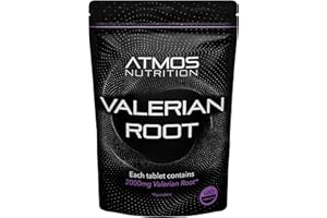 ATMOS NUTRITION Valerian Root - 120 High-Strength 2000mg Tablets - Made in The UK, Non-GMO, Premium-Grade Extract