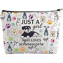 Kosmetiktasche „Just A Girl Who Loves Schnauzer“ - Wasserdicht, 23x17 Cm, Geschenk Für Hundeliebhaber