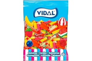Vidal Golosinas, Dedos Surtidos, Caramelo de Goma con Un Inconfundible Sabor. Colores Atractivos, Rosa/Amarillo/Naranja/Verde, Mezcla de Frutas, 1.5 Kg