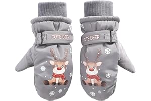 CUINIUNAID Fausthandschuhe Kinder Fäustlinge Kinder Wasserdicht Warm Fleece Weihnachten Kinder Thermohandschuhe für 1-9 Jahre Winterhandschuhe Kinder Schneehandschuhe Kinder Ski Handschuhe