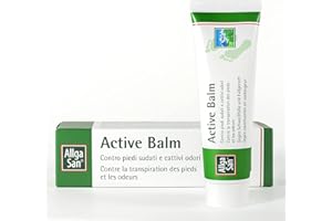 NATURWAREN ITALIA Allga San Activ Balm - Crema Piedi Antiodore, 50 ml - Deodorante Piedi per Sudore e Cattivo Odore, Balsamo Uso Quotidiano per Ridurre Sudorazione, Mantenere Piedi Asciutti e Profumati, Pelle Idratata