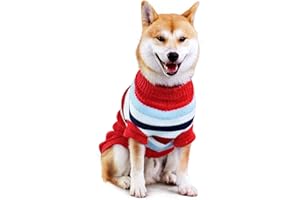 7CDXD Dog Jumper Large Dog Christmas Sweater Warm Winter Pet Clothes for Medium Large Dog (L Back Length:24"/Red)