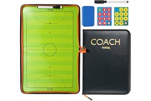 RoseFlower Cartella Tattica per Allenatore di Calcio, Lavagna Magnetica Futsal Attrezzatura da Allenamento con Penne, Gomma - Football Coach Board per Organizzazione Giocatori Tattiche e Strategie