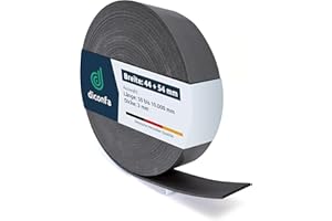 diconfa DACHFENSTER Schaumstoff-dichtung GRAU für Lüftungsklappe kompatibel mit VELUX - WÄHLBAR Breite 44mm, 54mm - Länge 0,05m bis 10m - AUSWAHL 54mm x 2200mm - selbstklebend - Made in Germany