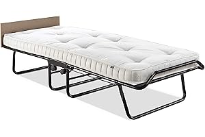 Jay-Be Supreme Folding Bed with Micro e-Pocket Sprung Mattress and Automatic Folding Legs, Compact, Single, Black
