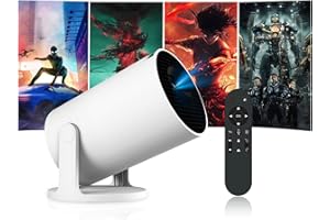 CRELANDER HY300 Pro+ Mini Portable Projector, Smart Projector Auto Horizontal Correction 1080P, Brightness 200 ANSI Outdoor Movie Projector Compatible with Phone, Wi-Fi 6 BT5.2 Android 13