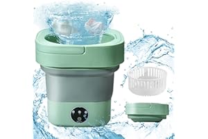 Vusddy Mini pralka, składana, przenośna, ultradźwiękowa, mała pralka ręczna z suszarką i Blu-Rayem do użytku na kempingu, w podróży, w kamperze, w akademikach, 3 tryby prania, pojemność 6,5 l
