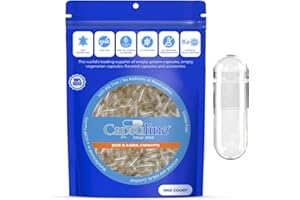 Capsuline Clear Size 0 Gelatin Empty Capsules (1000 Count), Kosher Certified, Gluten-Free, Pure Bovine with Unique Lock Technology
