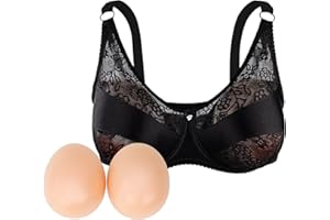ONEFENG Crossdresser BH-Set mit Brustprothesen,Realistische Silikon Brüste für Männer Crossdressing Transgender Cosplay BH
