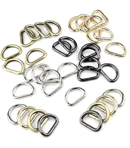 Fengxunzmm 30 stuks D-ringen, metalen D-gespen, metalen halfronde gesp, geschikt voor hondenhalsbanden, accessoires voor tasbanden, sleutelhangers