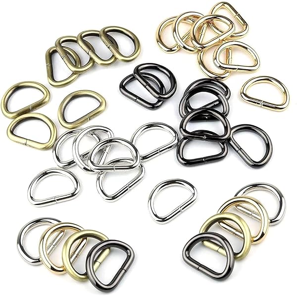 Onwon Anillo En D De Metal, Anillo En D Semicircular Hebilla Resistente Para Accesorios De Bricolaje, Cinturones, Mochilas, Arneses Y Collares De Mascotas, 100 Piezas
