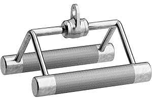 ‎SCSPORTS ScSPORTS® Griffe für Gym - Ergonomisch, bis 200 kg Belastbar, Gerändelte Grifffläche, Stahl, Verchromt - Parallelgriff, Kabelzuggriff, Rudergriff, Kabelzug, Latzug