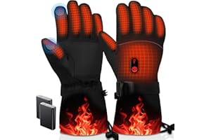 QOQIDUN Heated Gloves for Men Women - USB Rechargeable Heated Gloves with 7.4V 20000mAh Rechargeable Battery, Touchscreen and 3 Adjustable Heat Settings for Motorcycle, Skiing, Hiking, Cycling