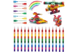 ‎ICEPAPA ICEPAPA, 15 Stück Wachsmalstifte, Stapelbare stifte Kinder mitgebsel, ideal als kindergeburtstag gastgeschenke, Give aways Kindergeburtstag Kinder oder adventskalender füllung kinder