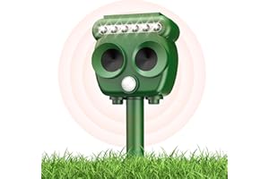 QUIEASY Repelente Gatos 2025,Ahuyentador para Gatos,Repelene de Animales al Aire Libre, Ratas, Perros, Aves, Zorros,Solar Ultrasónico Repelente para Palomas,Outdoor Repeller para Los Animales