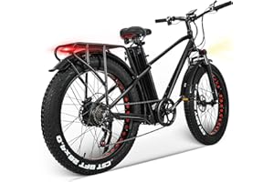 ‎HFRYPSHOP HFRYPShop E-Bike Mountainbike 26 Zoll, Fat Tire E-Mountainbike mit 21Ah 48V Lithium Akku 120KM, Hydraulische Bremse, E-Bike mit Bürstenlosen Motor 7-Gang-Getriebe, Rücklicht, Full Terrain Reifen