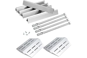 OKLAGARDEN Genesis E-330 Grill Replacement Parts 4 Burners for Weber Genesis E-310 E-320 S-330 Grill Part 7621 Flavorizer Bars 65505 Heat Deflector 62752 Genesis 330 Sear Burner Tube Front Control 300 Series