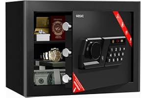 KABISAFE 25L Safe Tresor für Zuhause, Möbeltresor mit Zahlenschloss,Digitaler Tresor mit Herausnehmbares Regal und Alarmanlage,Wandtresor für Schmuck Bargeld Dokumente