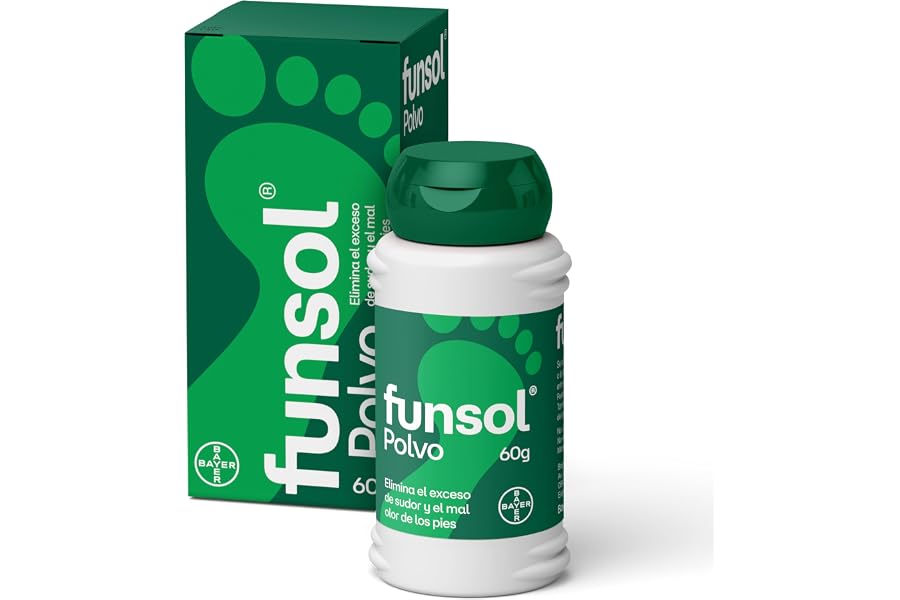 Funsol Desodorante para Pies - Polvo 60 g - Reduce el Sudor Excesivo - Elimina el Mal Olor de los Pies - Todo Tipo de Calzado