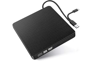 YMY Unità DVD CD Esterna Portatile, 2 in 1 USB3.0 e Tipo-C CD/DVD-RW Registratore Ottico CD Masterizzatore per Windows Linux Mac OS Compatibile con Macbook, Dell XPS, Surface Book,ASUS Zenbook(nero)