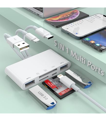 Oliveria Lettore Schede SD 4 In 1 Per IPhone IPad - Con Porta USB E Ricarica Lightning - 2