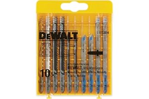 DeWalt DT2294-QZ - Kit de 10 hojas de sierra de calar, 5 para madera y 5 para metal