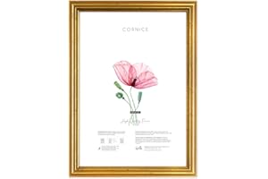 Lupia - Cornice Portafoto da Parete, Oro Anticato Blitz, Made in Italy, Appendibile Orizzontale/Verticale, Dorata, per Foto, Stampe Artistiche, Poster, Quadri Moderni 50x70 cm