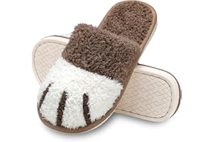 MAXTOP Pantofole animali carino signore morbido peluche gatto zampa con accogliente Memory Foam Slip-on Indoor Outdoor pantofole regali creativi signore signori