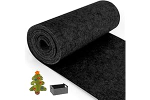 LOMUG Filzrolle Filzstoff Schwarz 40cm x 250cm Bastelfilz 3 mm Dick Filz Meterware Filzunterlage Dekofilz Filzmatte Filz Stoff für DIY Aufbewahrungstasche Patchwork Nähen Basteln Kinder Bastelprojekte