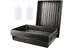 FUCNEN Bandejas de semillas para plántulas, bandejas de jardín sin agujeros, paquete de 6 bandejas de plantas para macetas, rectangulares, semillas, invernadero, hidropónico
