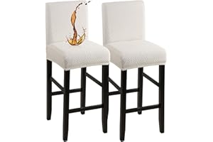 YISUN Waterproof Bar Stool Covers, Bar Chair Covers with Back, Removable Washable Chair Covers for Short Rotating Dining Chair Back Chair Bar Stool Chair