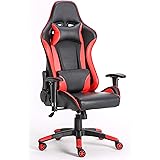 Requena Gaming Racing Sport Desk Office Chair Adjustable Computer Chair Lumbar and Head Pillow Chair X2566 (Red-Black)