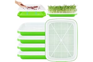 YODITI Lot de 5 plateaux à germes pour germes - Kit de culture - Pour la culture en intérieur des haricots mungo, herbe de blé - Alfalfa