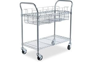 Safco XL Wire Mail Cart - Grey