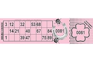 CARTALOTO-500 Jeux de Loto, Bingo « Double Chance » -Rose, JNDC1C-04, Multicouleur