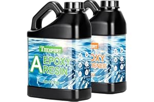 Teexpert 1.9L Hochglanz Epoxidharz Set, Klares Selbstnivellierendes Blasenfreies Epoxy Resin, 1:1 Mischung Epoxidharz mit Härter für Schmuck, Formen, Wohnkultur, Untersetzer, Ornamente