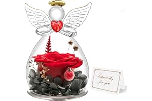 ‎MIOFULA Miofula Ewige Rose Engel Figur Geschenke für Frauen, Infinity Rosen Schutzengel Blume Geschenke für Mama, Geburtstagsgeschenk für Frauen Oma Geschenk Freundin Geschenk Weihnachten Geburtstag Jahrestag