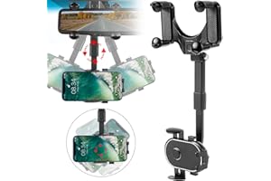 Teklemon Drehbarer Und Einziehbarer Handyhalterung Auto, Multifunktionaler Rückspiegel Handyhalterung, Handyhalterung Auto Spiegel, Universal KFZ Handy Halterung, Autotelefonhalterung für Alle Handys