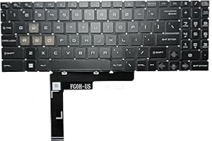 SUNMALL Blue Backlit Replacement Keyboard, Compatible with MSI Raider GE78, Katana 15, 17, Pulse, Cyborg 15 Air, USB, Black, 104 Keys