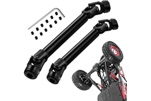 QESSUVNC 2 pezzi albero motore Rc in acciaio inox per crawler radiocomandato per 1/10 RC Crawler compatibile con Axial SCX10 90046 AXI03007 TRX4 Redcat Gen8 (95-115 mm, nero)
