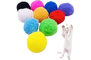 Vebetter Palline Giocattolo Per Gatti - 10 Pezzi Morbide Da 4cm, Grandi Pon Per Gattini, Interni e Interattivi - Palla Da Allenamento Per Animali Domestici