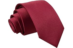 DQT Plain Glossy Satin Polyester Wedding Neck Tie for Boys 7-12 Years Old