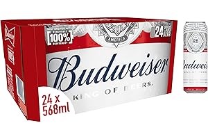 Budweiser Premium Lager Beer Pint Cans 24 x 568 ml,Packaging may vary